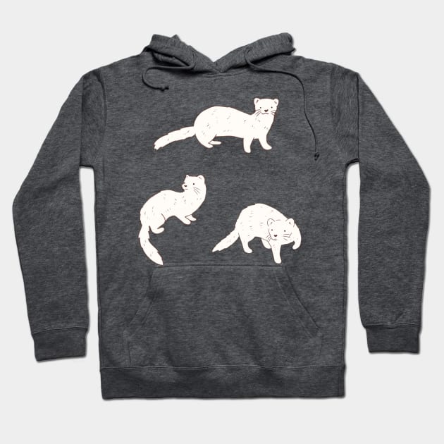 White ferret pack Hoodie by Mayarart